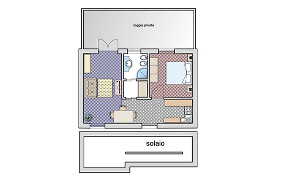 Brescia: appartamenti Cascina Volta - Planimetria trilocale Ciclamino