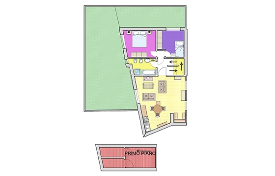 Brescia: appartamenti Cascina Volta - Planimetria quadrilocale Malva
