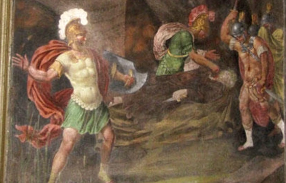 Brescia: Palazzo Calini Gambara - Dettaglio affresco