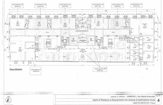 Brescia Center: Umberto I Palace - Planimetry