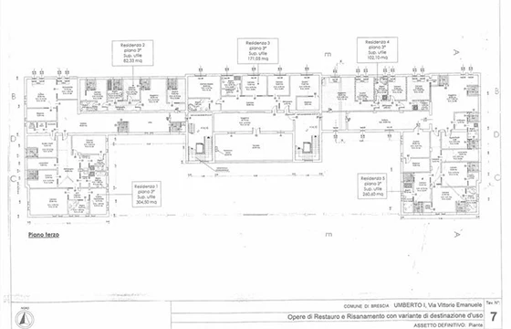 Brescia Center: Umberto I Palace - Planimetry