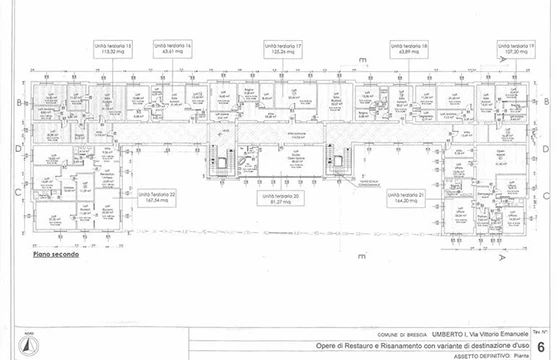 Brescia Center: Umberto I Palace - Planimetry