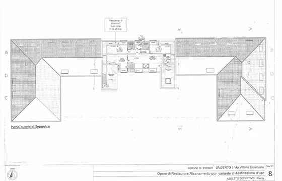 Brescia Center: Umberto I Palace - Planimetry